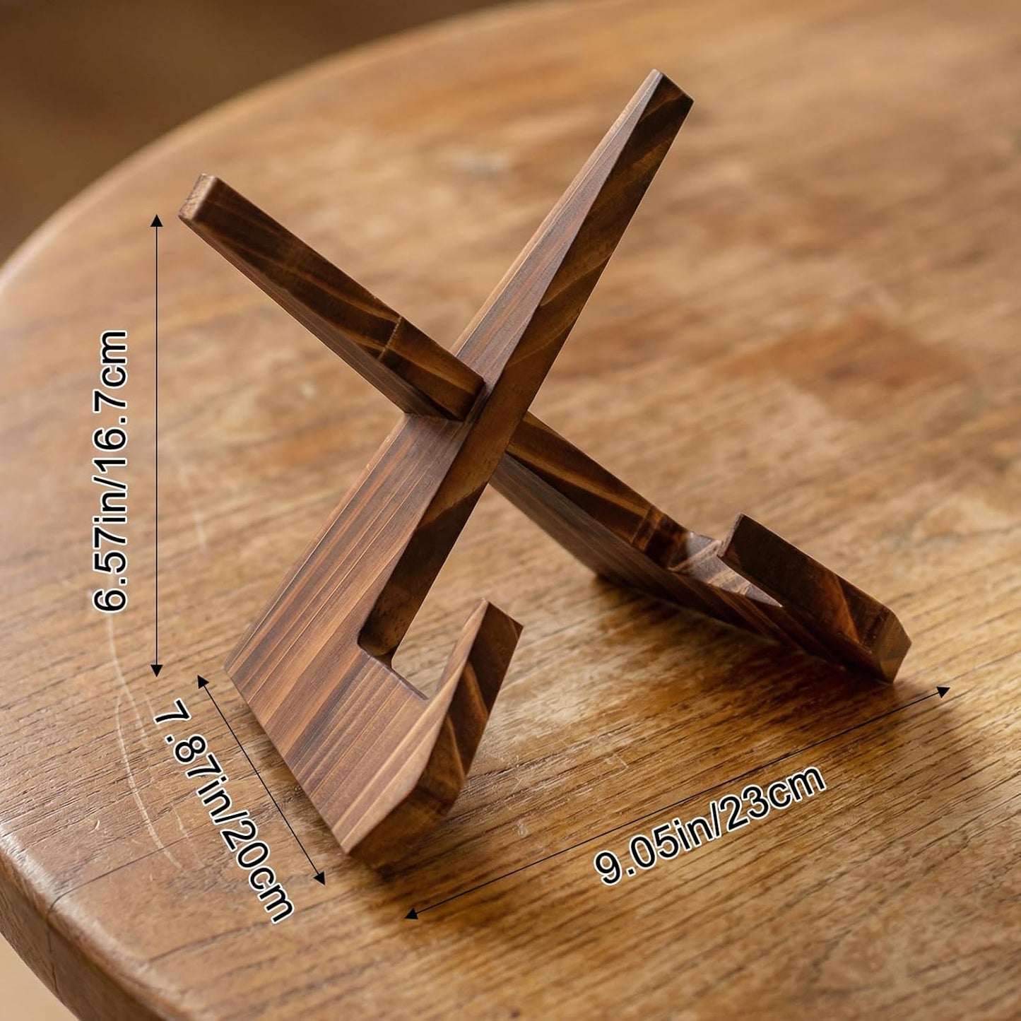 Platter Display Stand, Bowl Display Stand, 6.5 Inch Bowl Holder Wooden Stands for Displays Extra Wooden Plate Stands Deep Decorative Platter Easel Holder for Decorative Pottery Bowls Picture Dish Book
