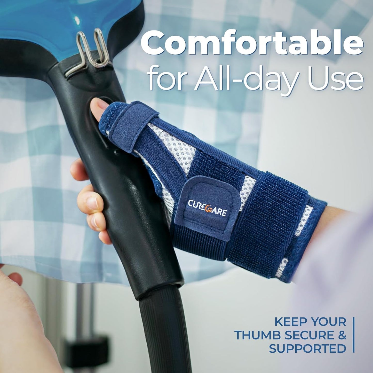 New Updated Thumb Brace for Women and Men, Reversible Trigger Thumb Splint for Day & Night Support, Breathable Thumb Stabilizer for Arthritis, Tendonitis, Sprains Thumb Pain Relief (Navy)