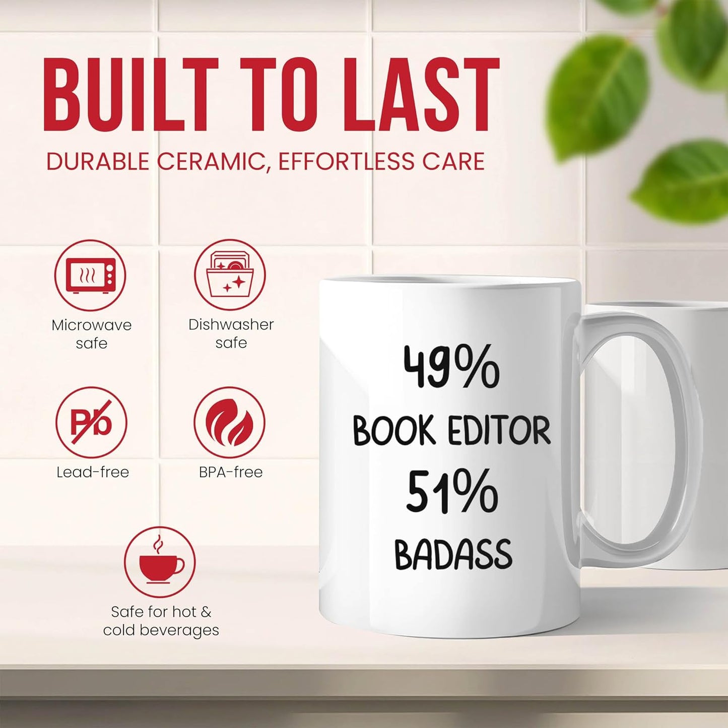 Badass Book Editor Mug - Literary Coffee Cup - Publishing Expert Funny Gift From Colleagues - Manuscript Reviewer Tea Mugs - Proofreading Cups - 11 Oz Ceramic Gifts For Authors, Birthday, Him, Her