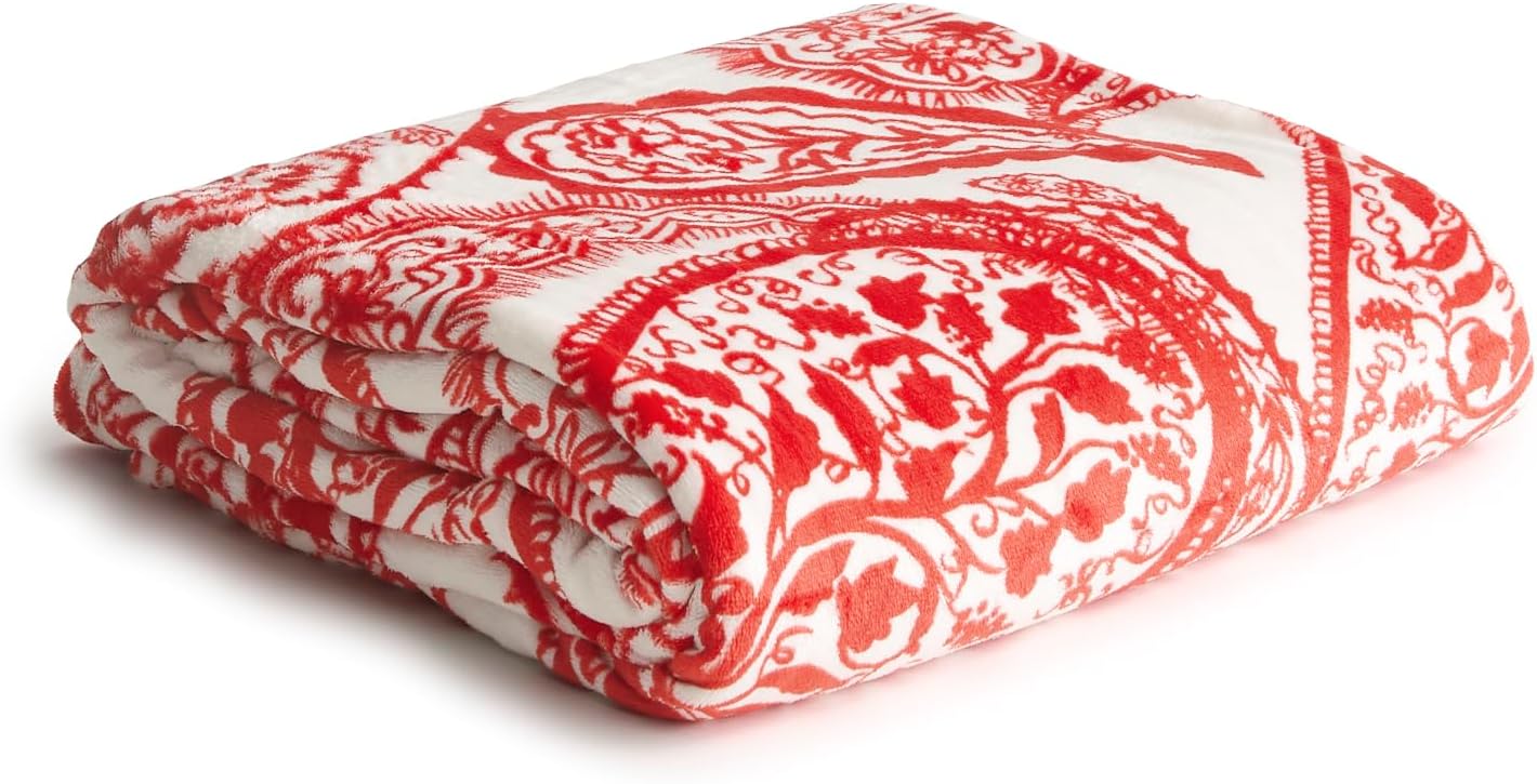 Vera Bradley Women's Fleece Oversized Throw Blanket, Paisley Key