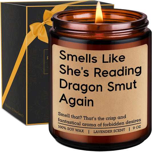 GSPY Romantasy Book Candle, Fantasy Reader Gifts for Women - Reading, Bookish, Dragon Gifts for Girls - Funny Mothers Day, Birthday Present for Fantasy Book Lover, Dragon Lover, Bookworm, Librarian