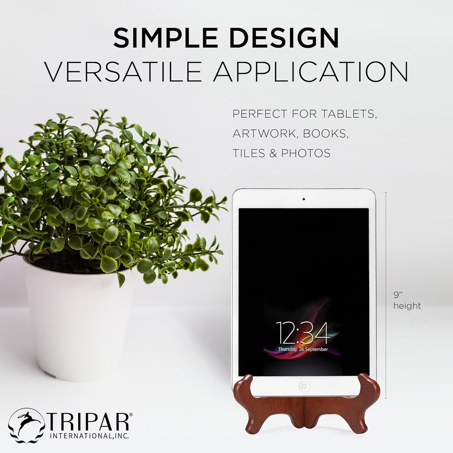TRIPAR 9 Inch Wooden Plate Display Stand Picture Easel Stand
