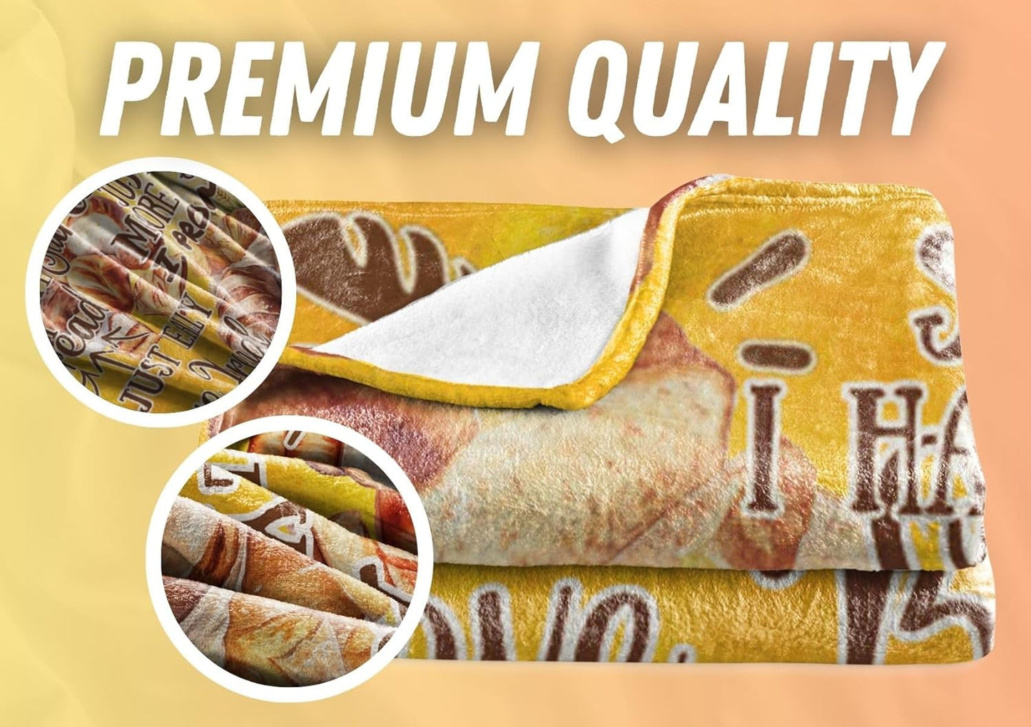 Bread Bakery Gifts Blanket, Bed Flannel Plush Throw, for Bread Lover, Women, Female (50"x 65")