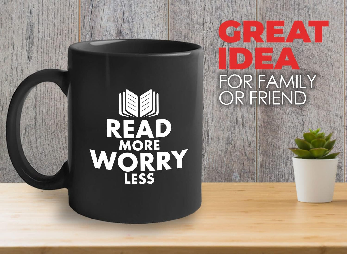 Book Lover Coffee Mug 11oz Black - read more - Literary librarian Literature Bookworm Historian Public Library Curator Bibliophile Bibliolater