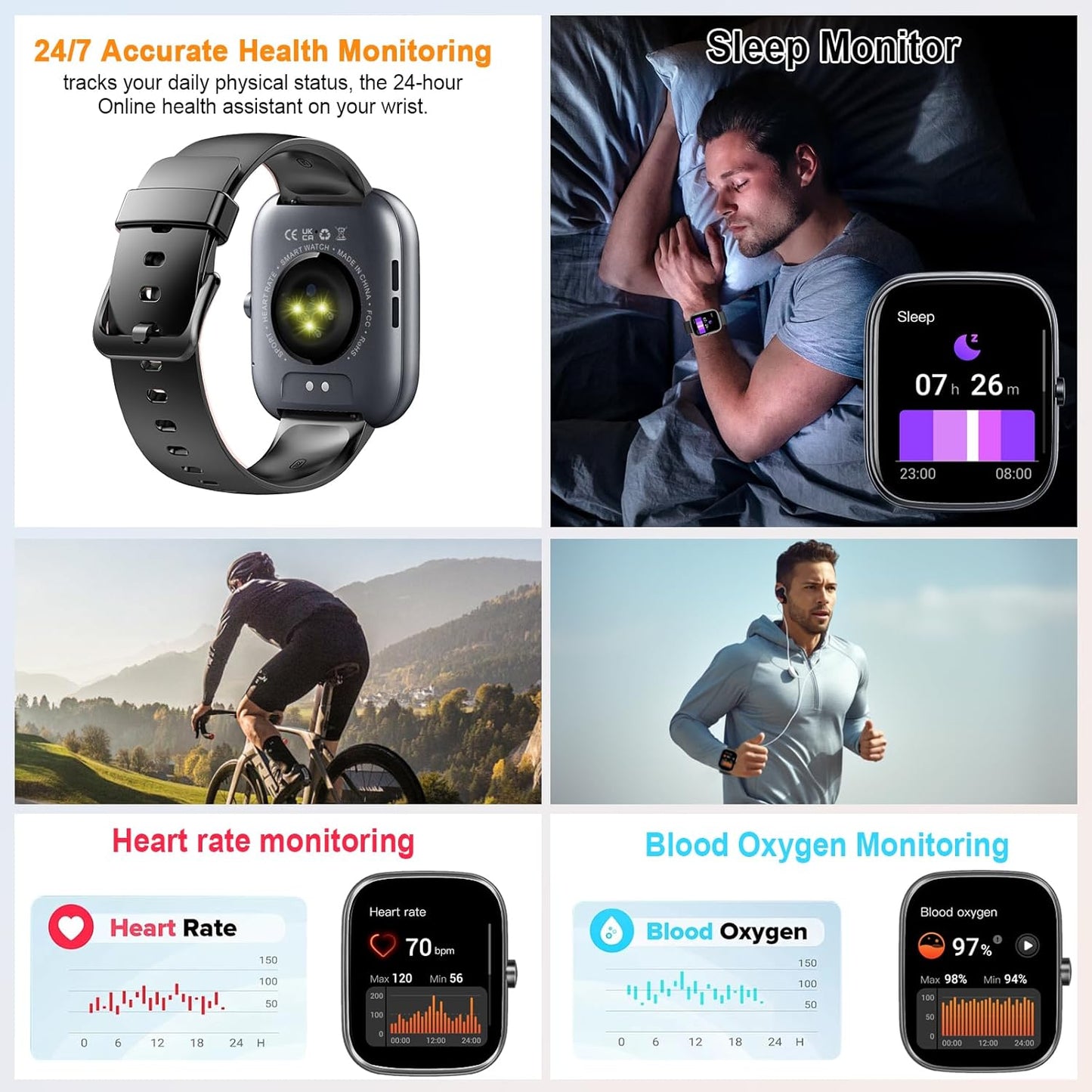 Smart Watch (Answer/Make Calls), 1.91"HD Smartwatch for Men Women Heart Rate/Sleep Monitor/Pedometer, 2026 New Fitness Watch with 113+ Sport Modes, Activity Tracker IP68 Waterproof for Android iOS