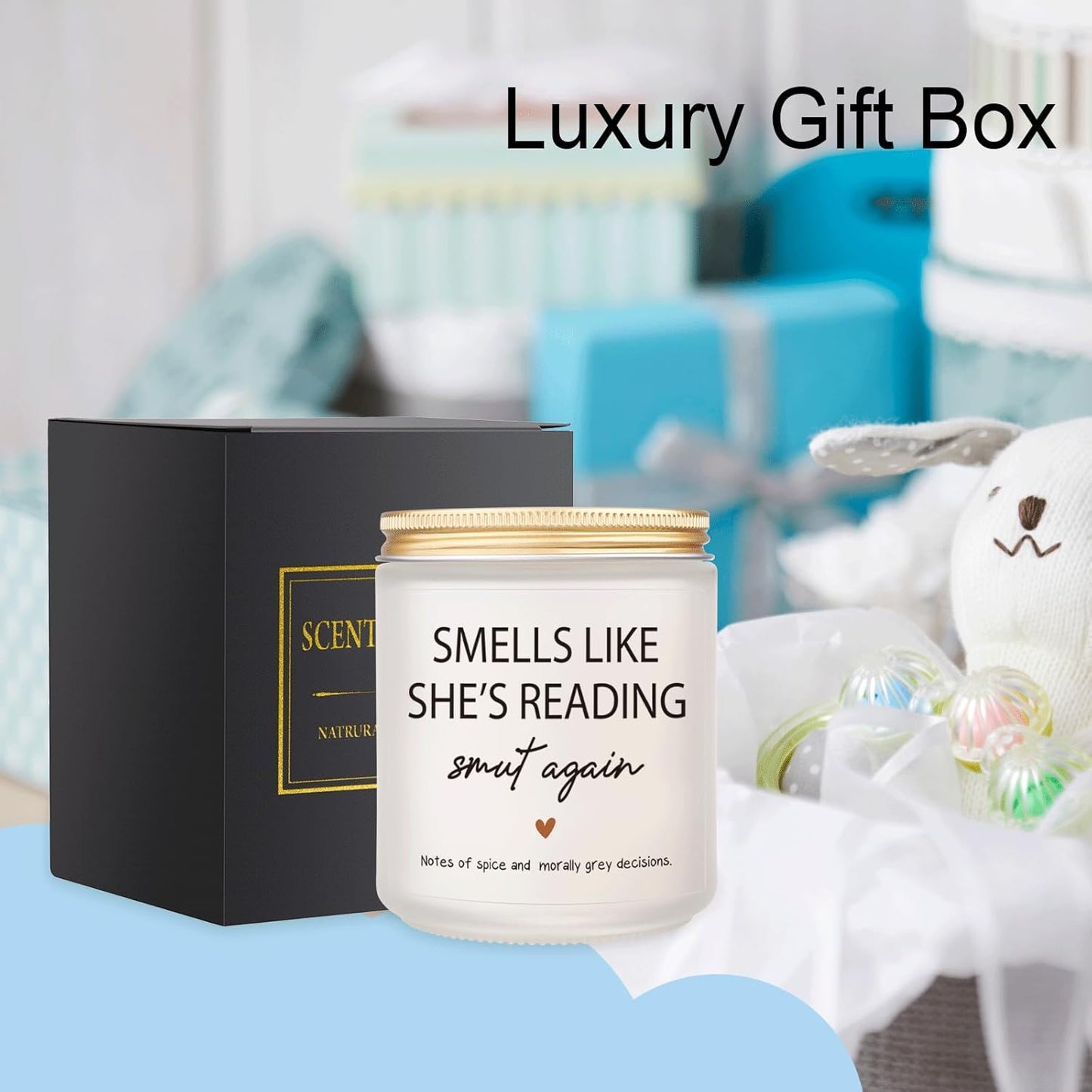 Book Lovers Gifts, Bookish Candle - Mothers Day, Birthday Gifts for Book Lovers Women, Teacher, Readers, Bookworm, Librarian, Books Themed Presents, Dark Romance Decor