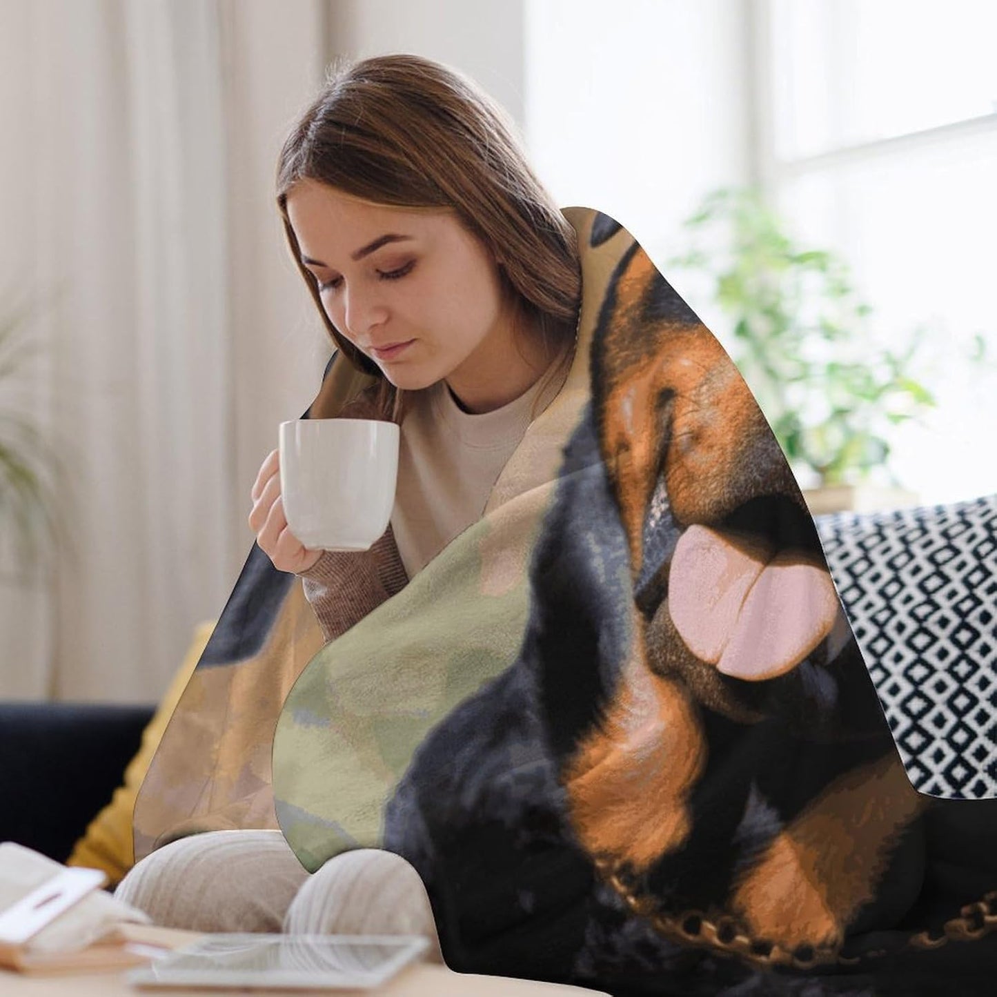 Rottweiler Dog Blanket Super Soft Lightweight Throw Blanket Cute Cozy Warm Bed Blanket Decorative Fuzzy Blanket All-Season Home Decor Gift for Sofa Couch Living Room 30"*40"（76 * 100cm）