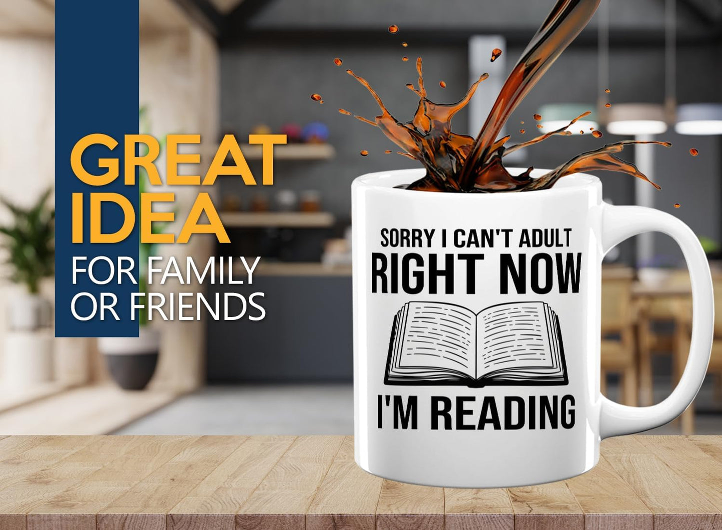 Book Lover Coffee Mug 11oz White -Sorry I cant - Bookworm Literature Library Book Lover Reader Booked Editor Intellectual Studious