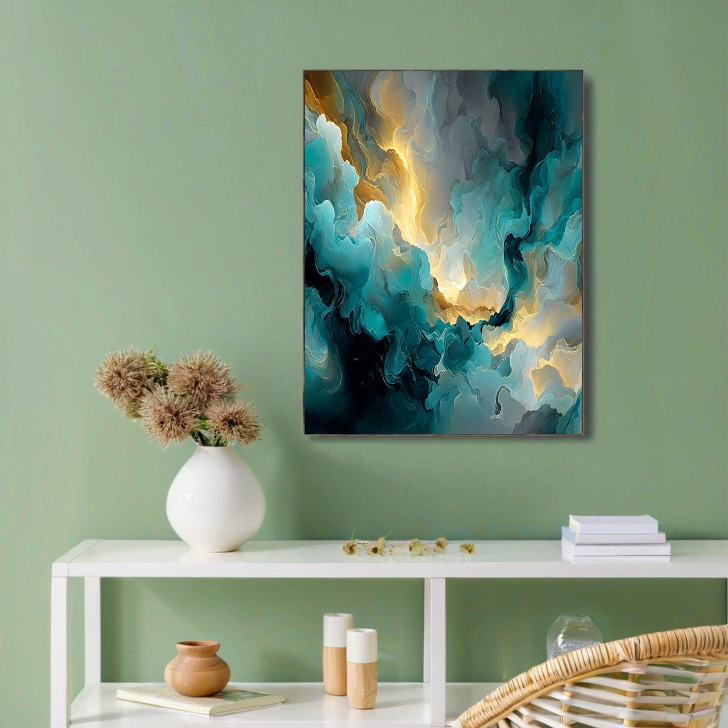 GDJSMIN Abstract Art Scene Wall Art, Dream Cloud Pattern Poster for Reading Room Living Room Decor 16x 24 inch Unframed