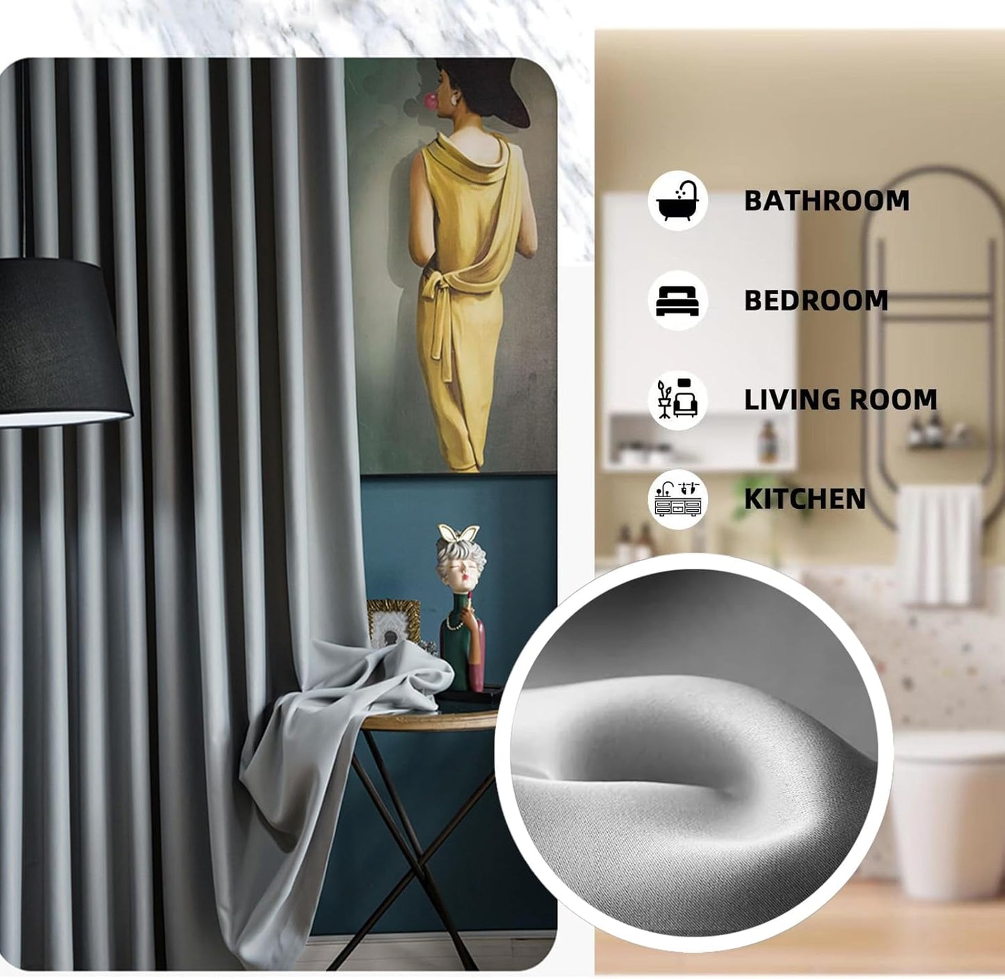 Room Divider Curtains with Ceiling Track, 95% Blackout Heavy Curtains Noise Reduction Privacy Curtain System Kits, 8.3 ft Wide x 7 ft Tall, Cream Beige, 1 Panel