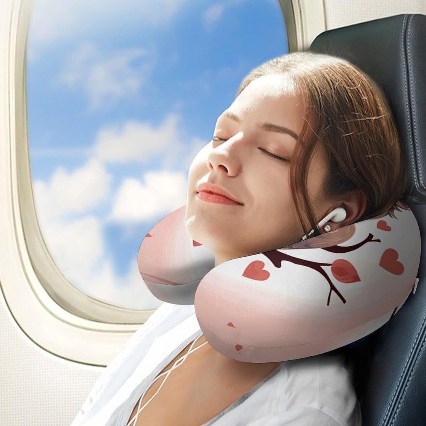 Owl Lover Neck Pillow Memory Foam U Shaped Pillows Portable Pillows for Shoulder Travel Head Support Pillow with Concealed Zipper for Airplane Car Home Office