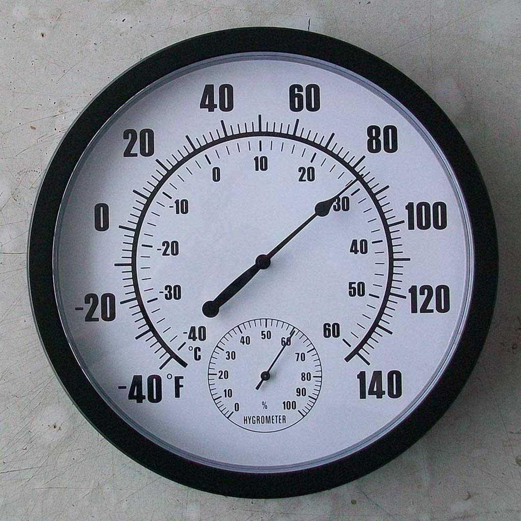 Thermometer,Hygrometer Wall Metal Decorative Big Hanging Round Beautiful