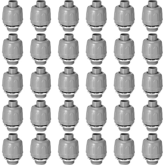 1/2 Inch Liquid Tight Connector PVC Electrical Conduit Fittings Straight 180 Degree Flexible Conduit Connector for Home Kitchen Bathroom Tube Tool Supplies (30 Pcs)