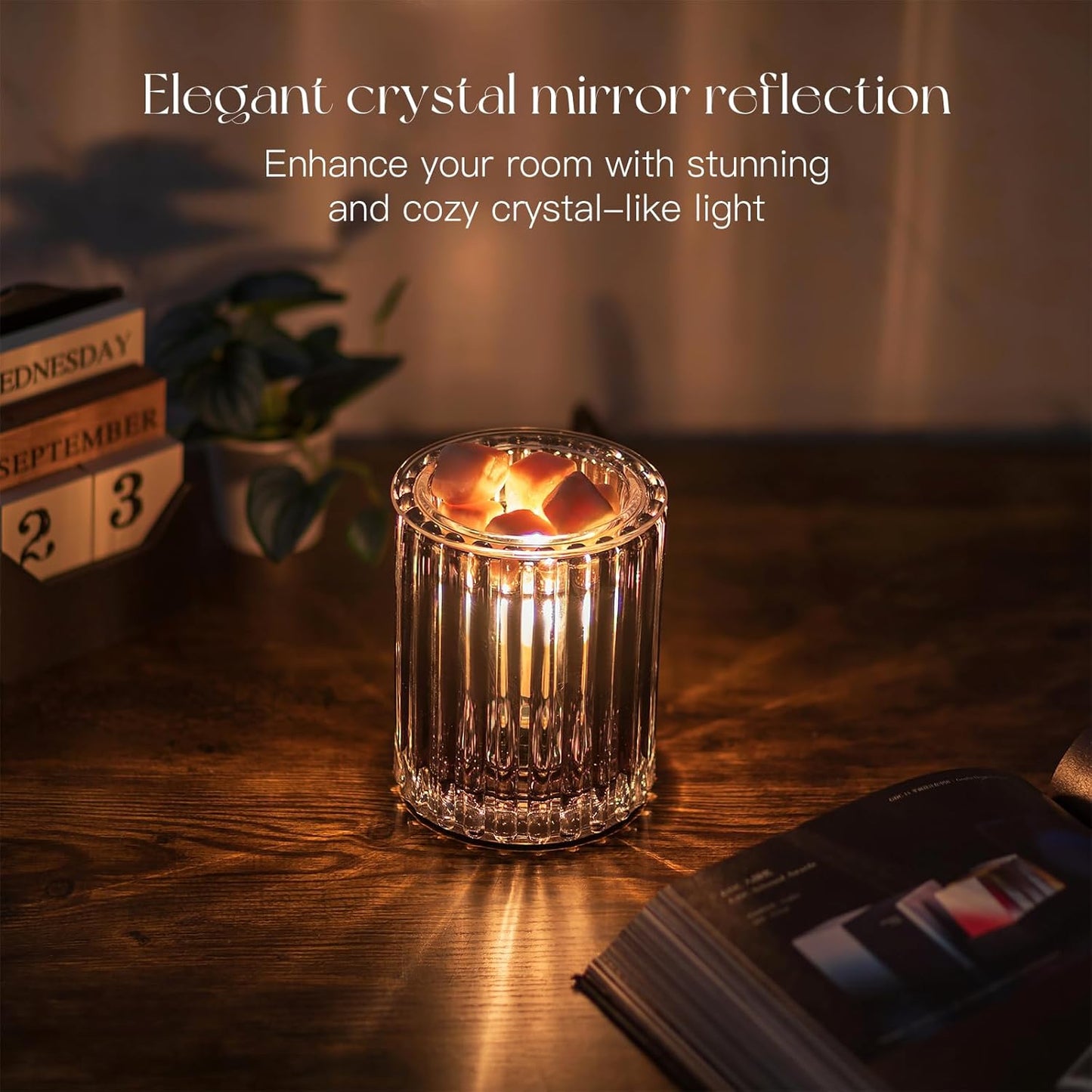 Wax Melt Warmer with Timer: Wax Melter for Scented Candle Electric Glass Candle Burner with 2 Light Bulbs Housewarming New Home Decor for Women
