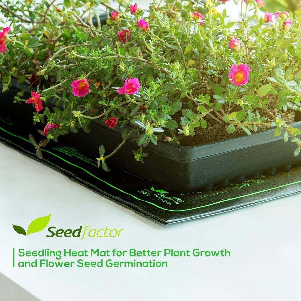 MET Certified 2 Pack Seedling Heat Mat, Seedfactor Waterproof Durable Germination Station Heat Mat, Warm Hydroponic Heating Pad for Indoor Home Gardening Seed Starter(10" X 20")