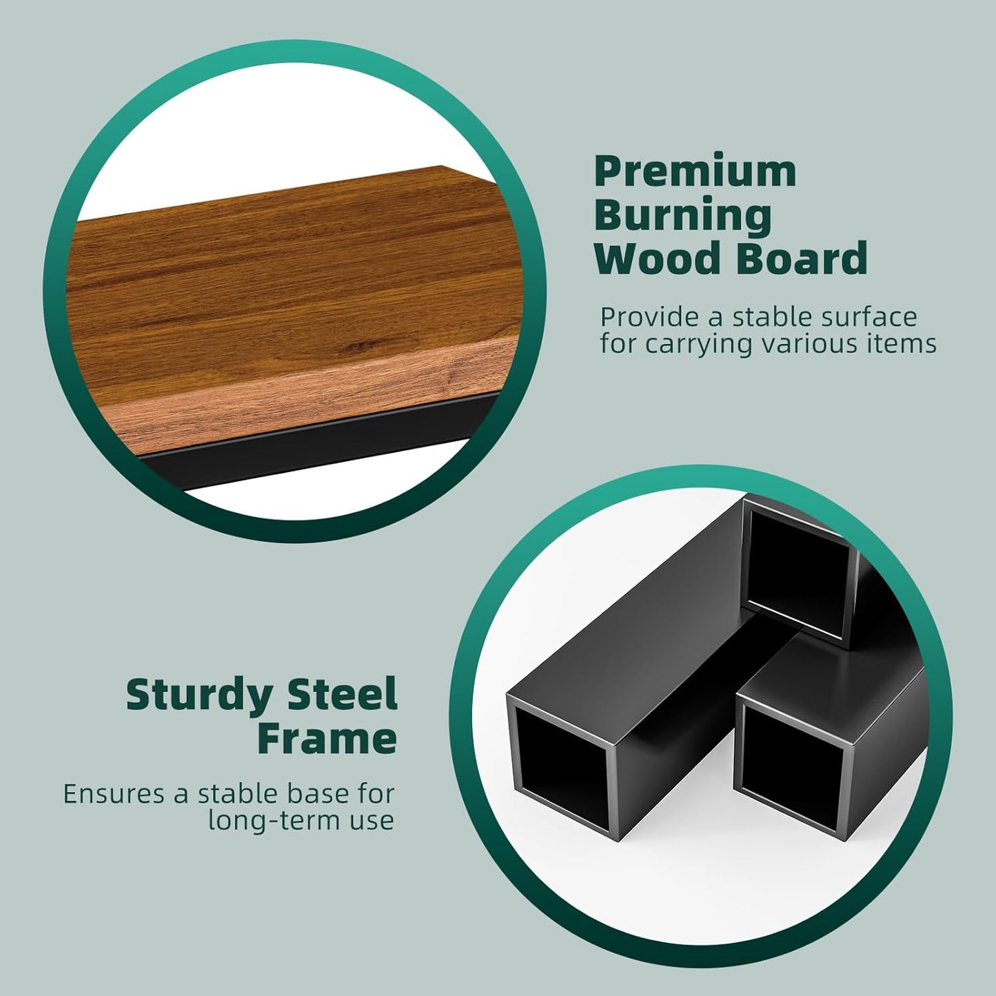 C Shaped End Table, Narrow Side Table for Couch, Small Sofa Table with Metal Frame, TV Tray Table for Living Room Bedroom Small Spaces, Brown