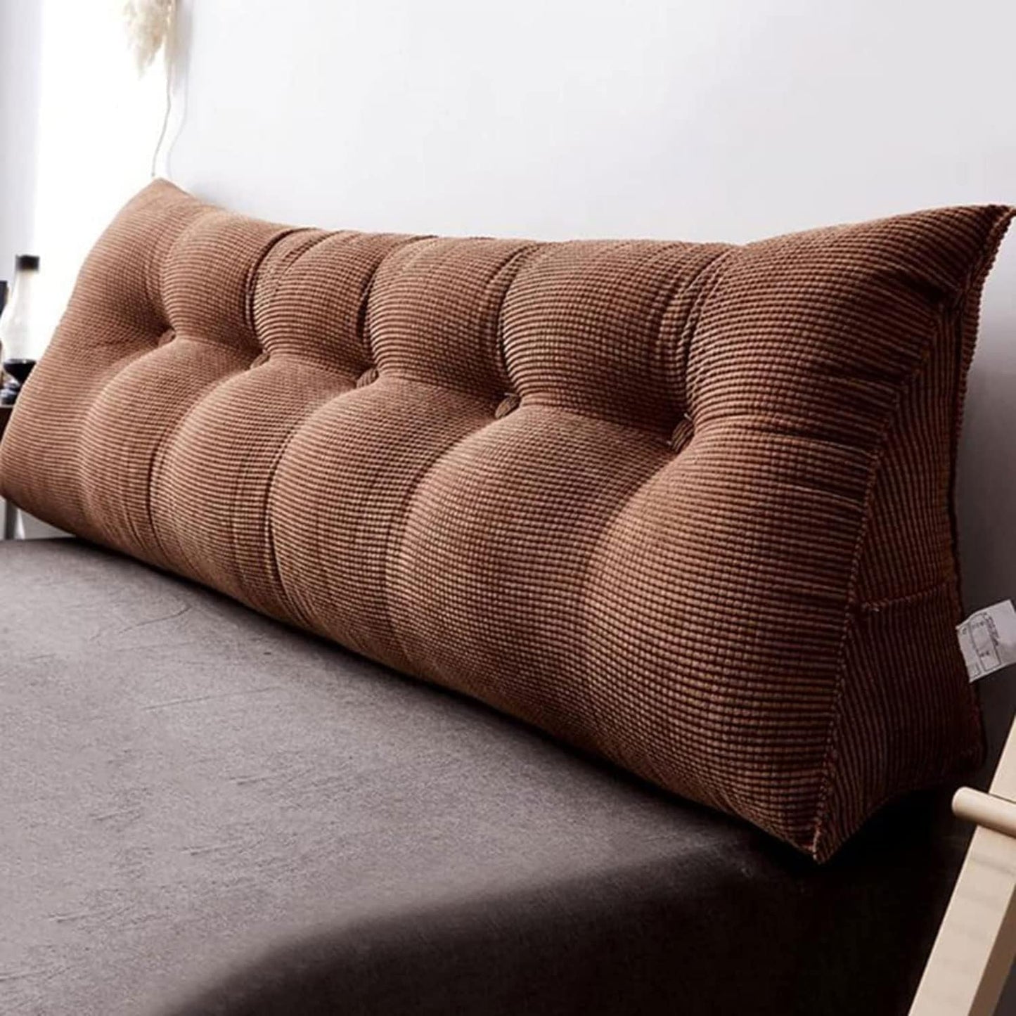Solid Color Triangular Headboard Pillow, Triangle Cushion Reading Pillow,Bolster Positioning Support Wedge Pillow Removable(Size:120x25x50cm(47x9.8x19.6),Color:C)