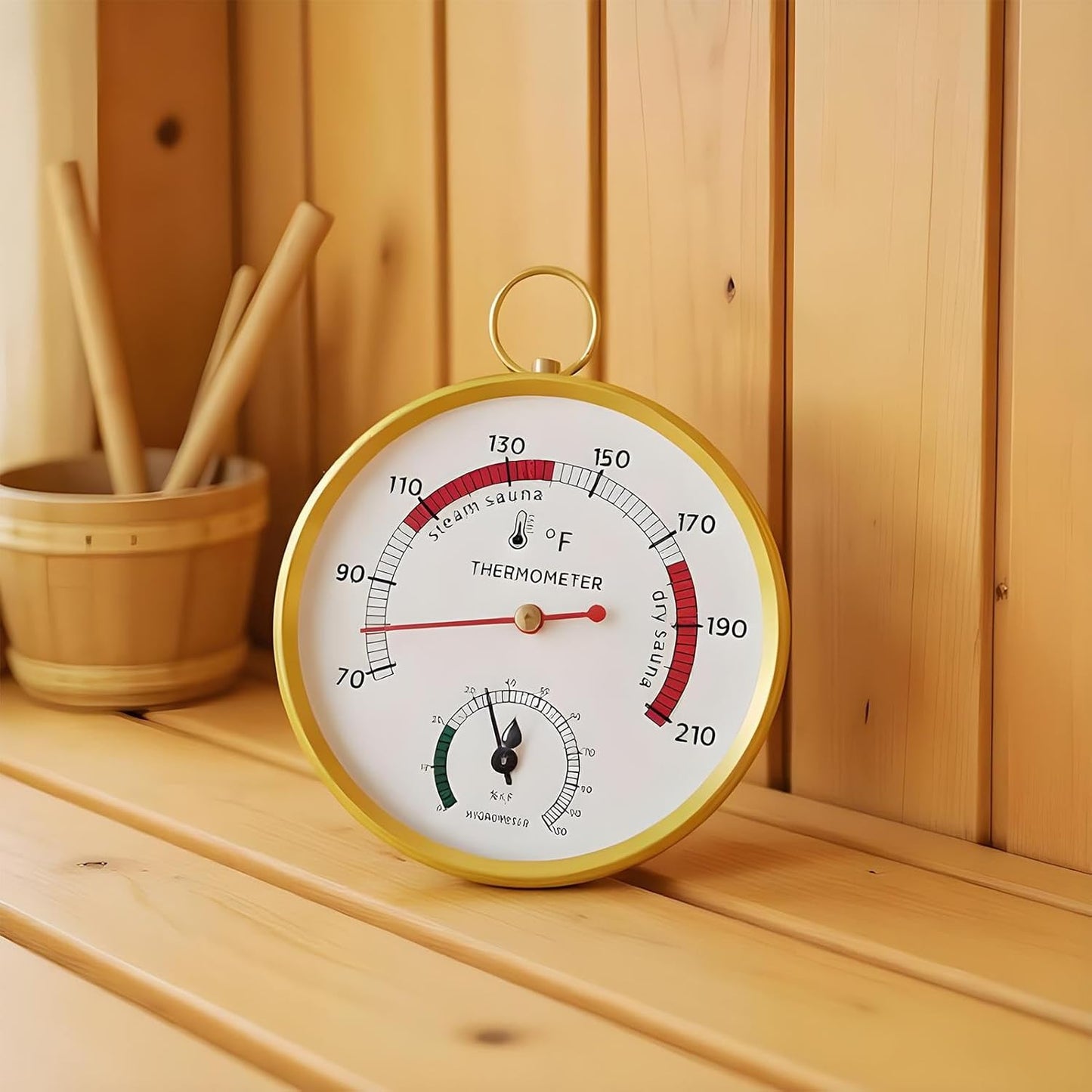 Steam Sauna Temperature Gauge | Heat-Resistant Easy to Read Portable Monitor | Sauna Humidity Gauge Monitor | for Adults Lovers Family Friends Enthusiasts Women