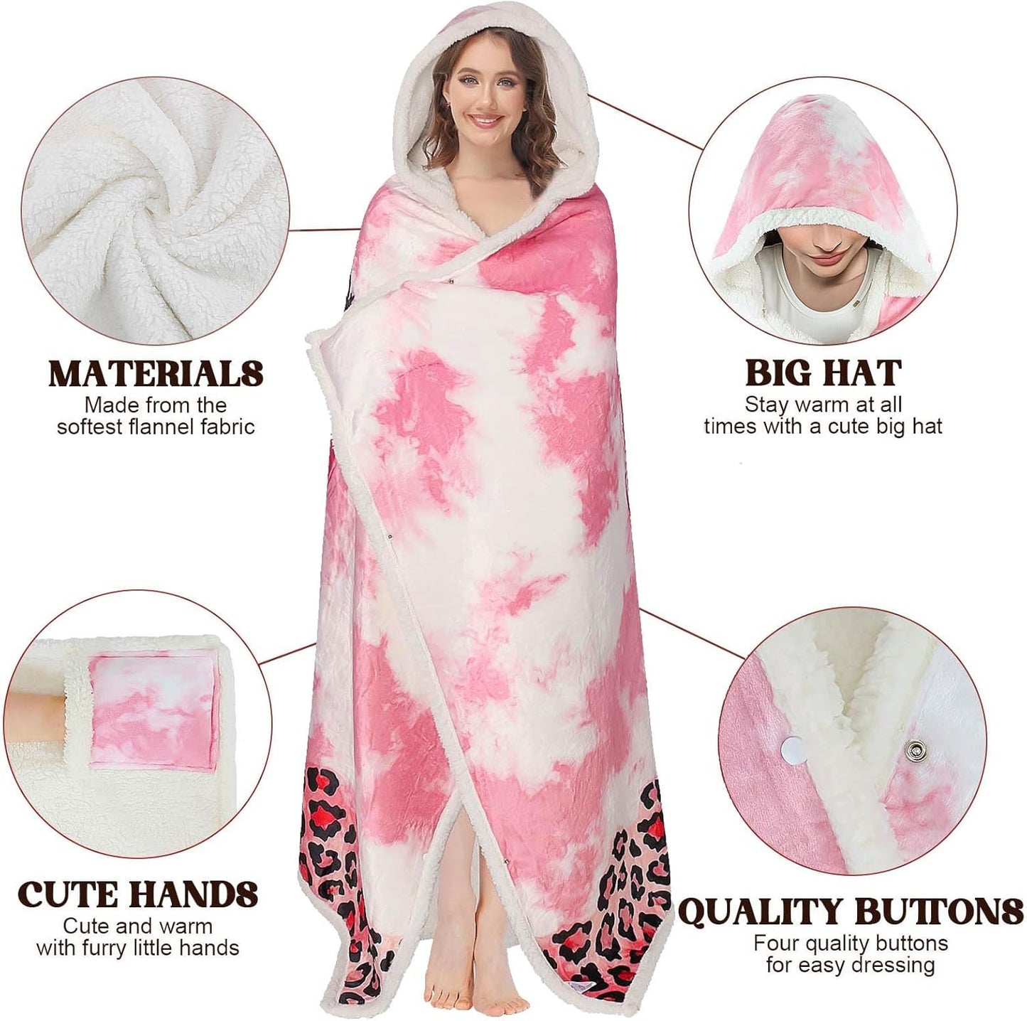 Wearable Blanket Hoodie for Mama, Oversized Blanket Hoodies for Women Mom