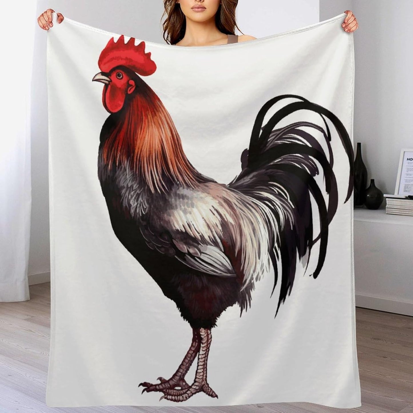 Rooster Blanket Super Soft Lightweight Throw Blanket Cute Cozy Warm Bed Blanket Decorative Fuzzy Blanket All-Season Home Decor Gift for Sofa Couch Living Room 60"*80"（150 * 200cm）