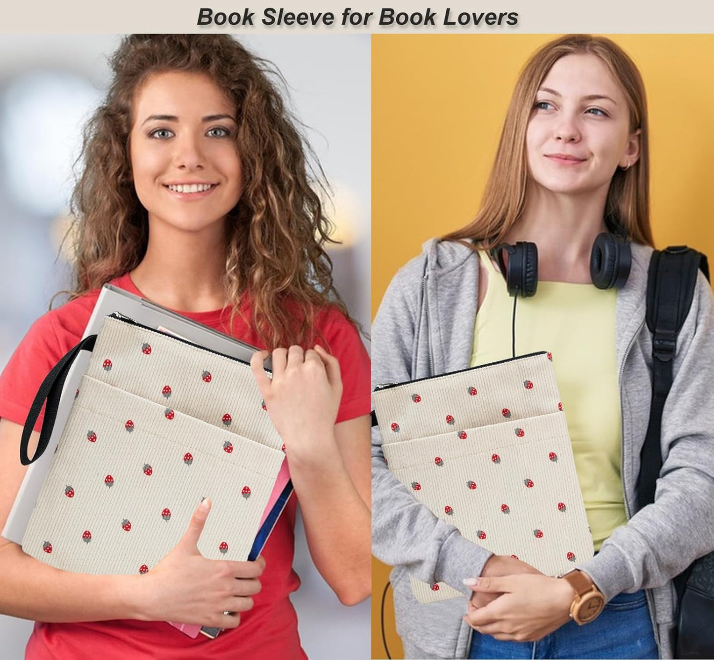 Book Sleeve, Book Covers for Paperbacks with Zipper, Book Lover Gifts