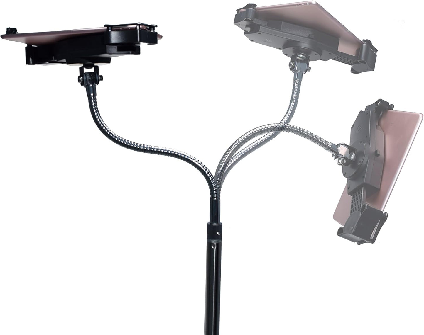 Gooseneck Floor Stand – CTA’s Compact, Adjustable Gooseneck with Swivel Casters for iPad 7th/ 8th/ 9th Gen 10.2”, iPad Air 4, 12.9”, Surface Pro, Zebra & Other 7-13” Tablets (PAD-CGS)
