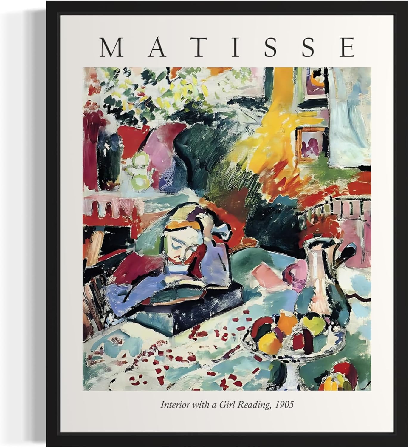 Reading Matisse Art Print Poster, Henri Matisse Wall Art Exhibition For Wall Decor, Decor Bedroom Bathroom Living Room 64 (Reading, 16 x 20 inches, Unframed)