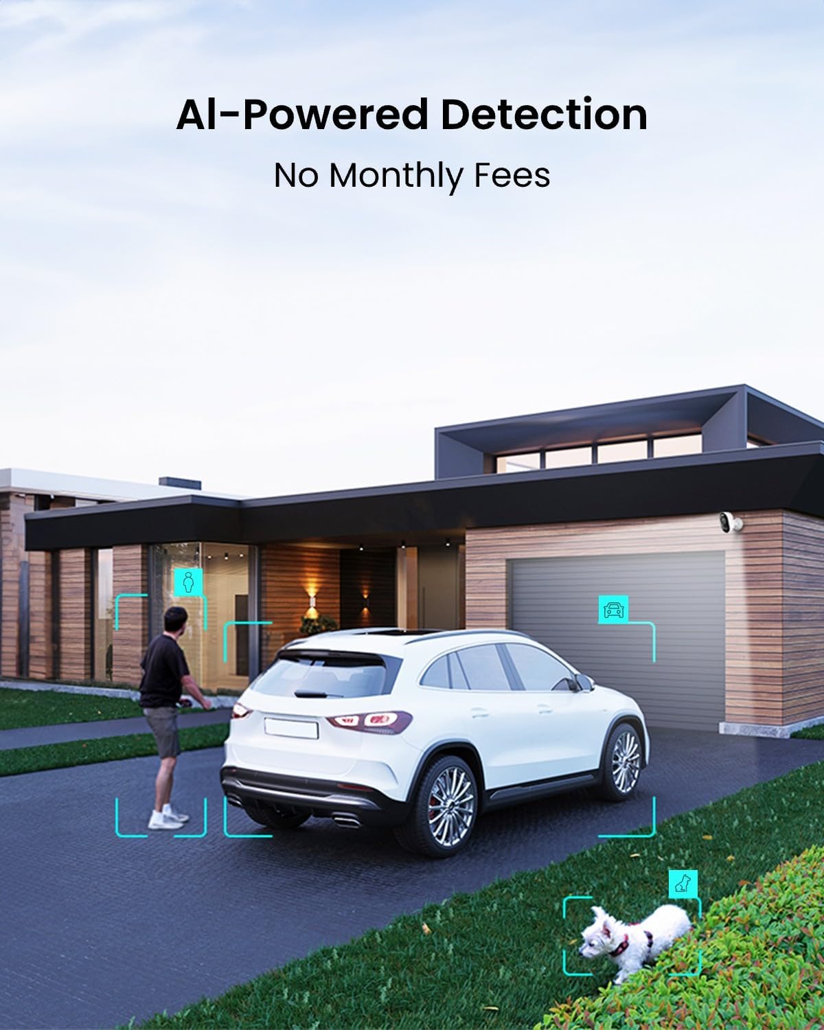REOLINK 4K Outdoor Security Camera, 2.4/5GHz Wi-Fi 6, AI Detection, Spotlight Color Night Vision, 24/7 Recording, No Monthly Fees, Corded Wireless WiFi Security Camera, Weatherproof, Lumus Pro