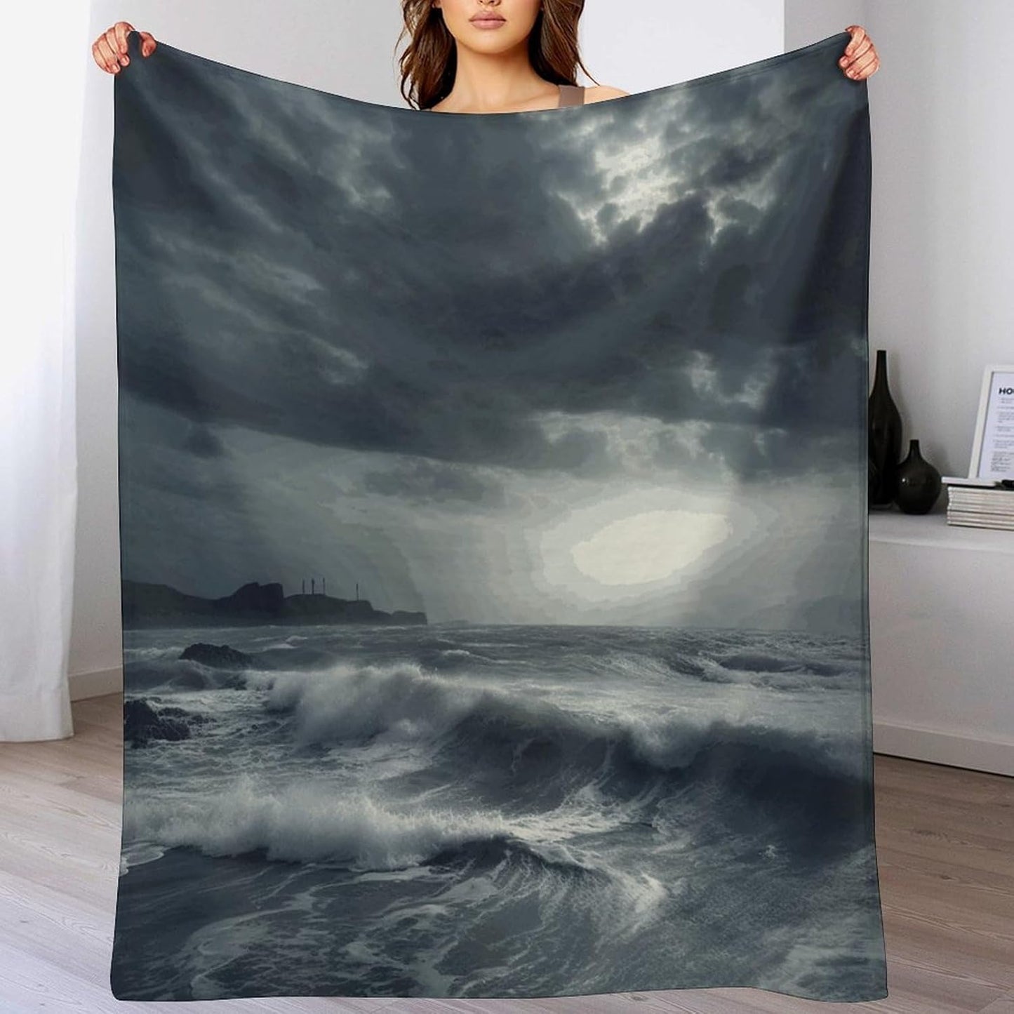 Stormy Sea Blanket Super Soft Lightweight Throw Blanket Cute Cozy Warm Bed Blanket Decorative Fuzzy Blanket All-Season Home Decor Gift for Sofa Couch Living Room 60"*80"（150 * 200cm）