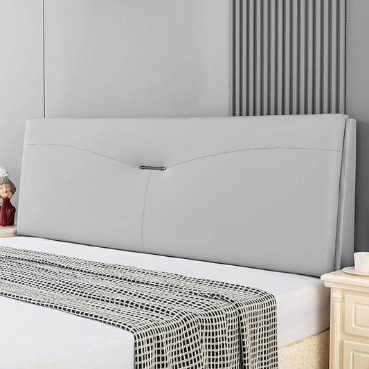 AMNOOL Faux Leather Upholstered Wall Mounted Headboard Cushion Headboard Pillowboard Bed Rest Lumbar Support Backrest Removable Cover for Daybed Dorm Bedroom, Gray