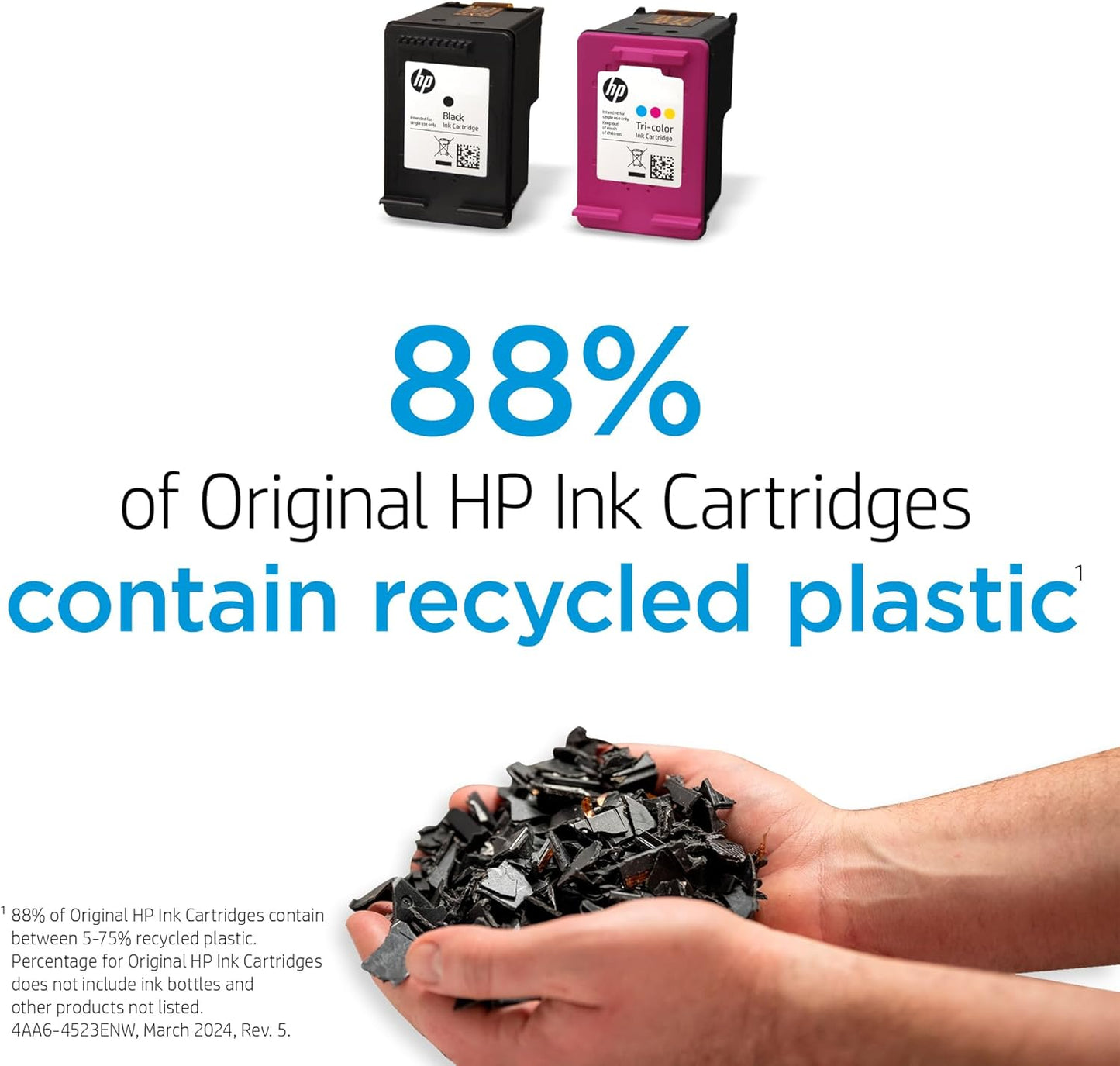 HP 67 Black/Tri-Color Ink Cartridges (2-Pack) | Works with DeskJet 1255, 2700, 4100, Envy 6000, 6400 | Instant Ink Eligible | 3YP29AN | Packaging May Vary