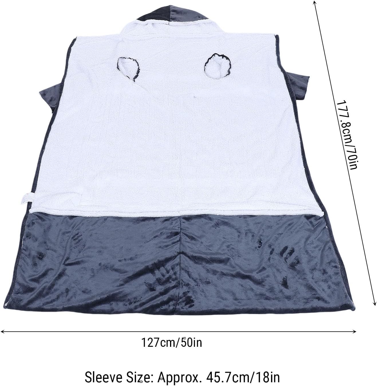 ZJchao Heated Blanket with Sleeves Hood and Foot Pocket Electric Wearable Blanket 10 Heating Levels 3 Timer Settings for Home Office Sofa Bed Flannel Material 50x70 Inches (JP Plug 110V)