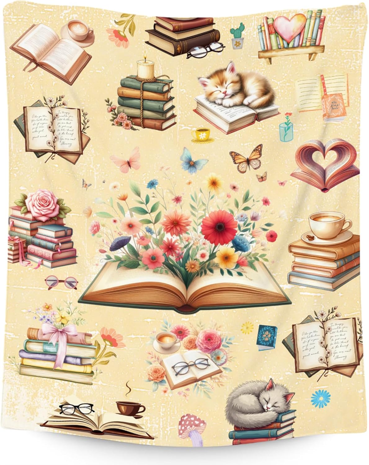 Blanket for Girls, Book Blankets, Book Lovers Gifts for Kids Women Adults, 60"x80" Cozy Plush Throw for Library Nap Bedroom Living Room