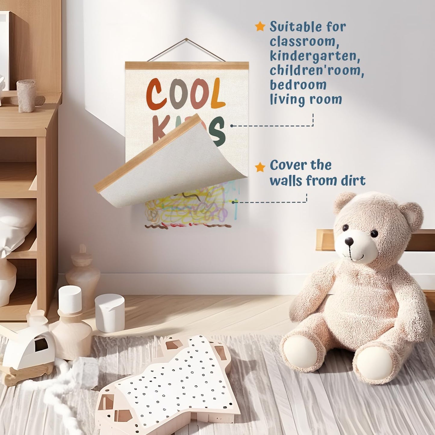 ZTGDA Cool Kids Read Books Wall Art Poster, Boho Reading Corner Wall Decor, Reading Nook Canvas Poster for Classroom Library Playroom Nursery,Kids Room Decor 12x16Inch