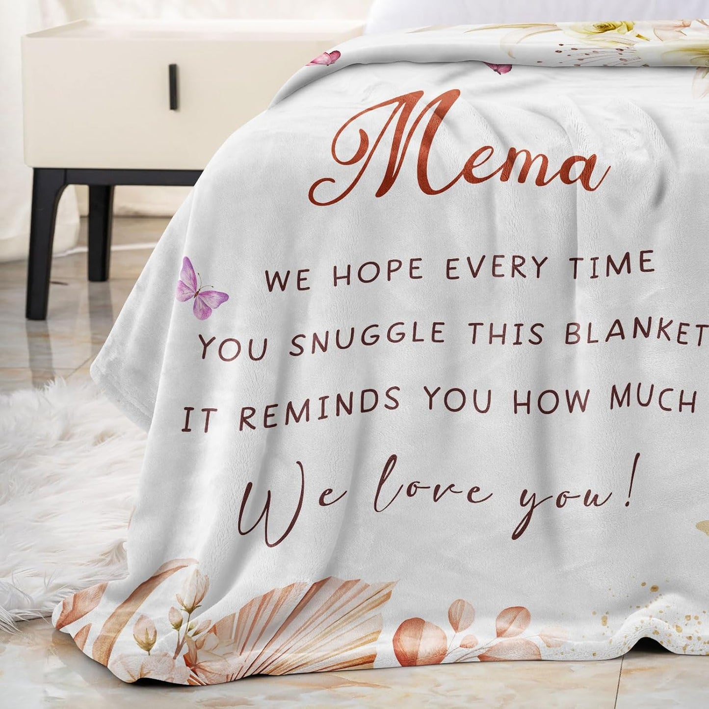 Mema Gifts for Grandma - Gifts for Mema - Mema's Gift from Grandchildren/Grandkids - Best Memas Ever Gift for Retirement Birthday Blanket 60"X50"