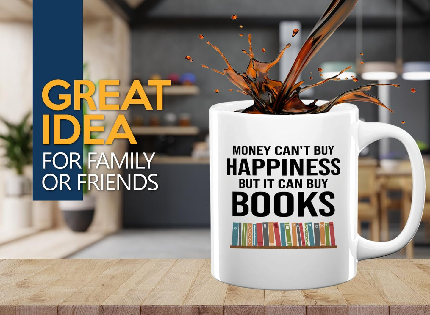 Book Lover Coffee Mug 11oz White -Can Buy Books - Gift For Poets Bookish People Bibliophile Librarian Book Club Reader