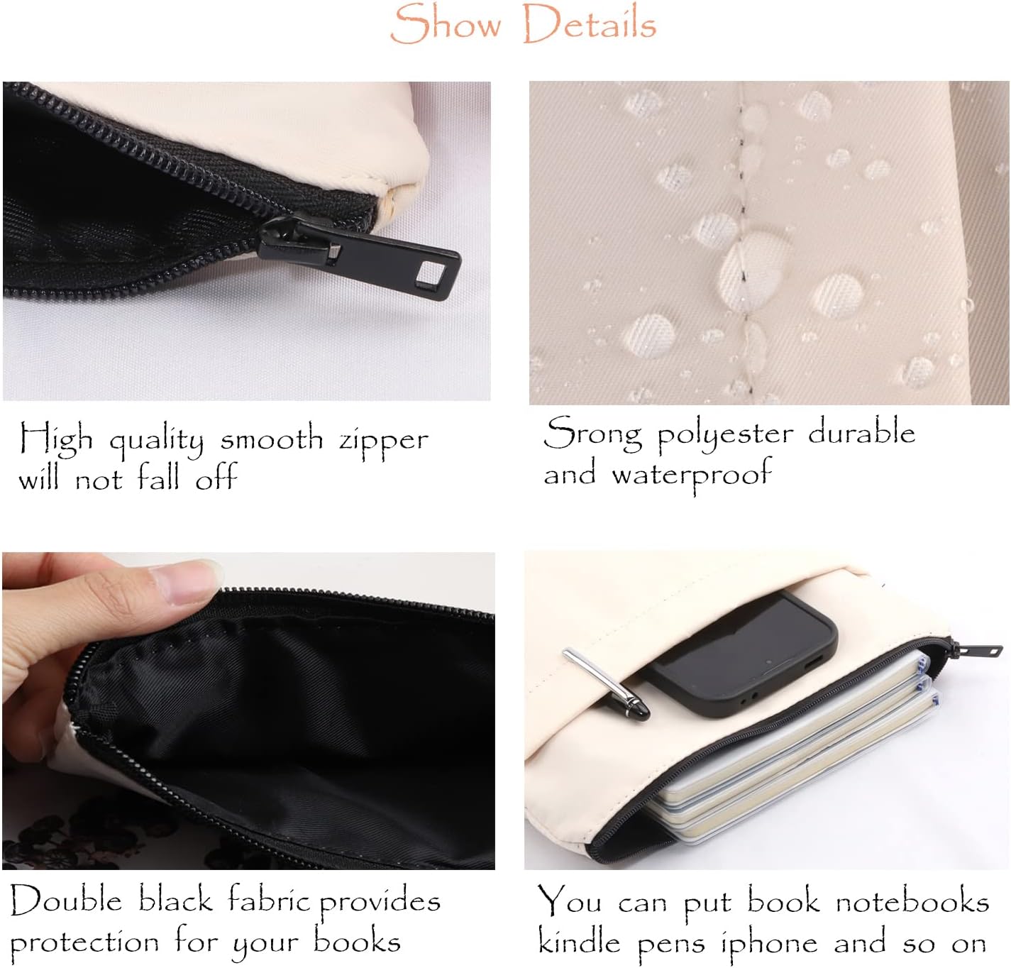 MAOFAED Book Inspired Gift Bookish Gift Book Lover Gift Zipper Book Protector