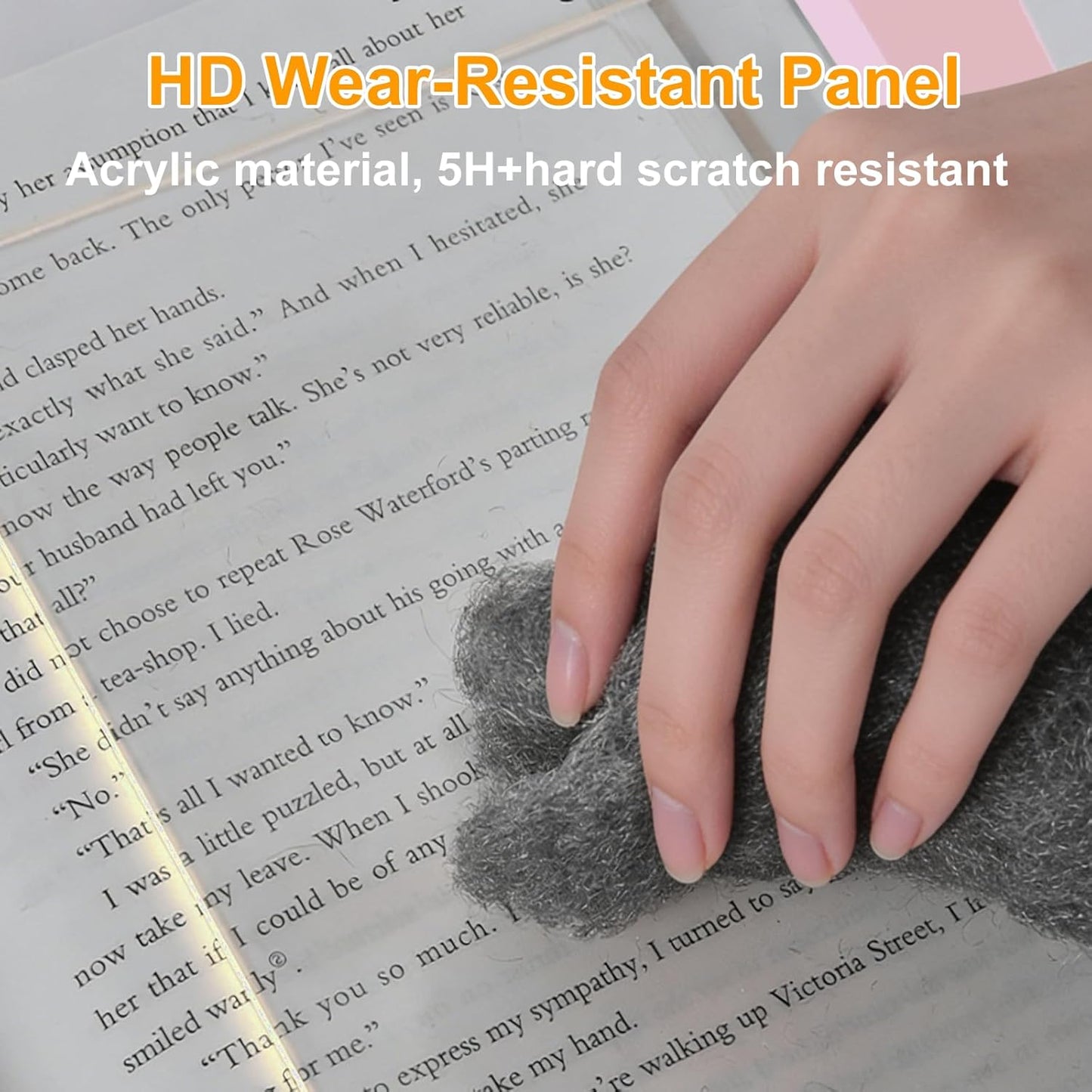 Book Light, Rechargeable Reading Lights for Books in Bed - Eye Caring 3 Color Temperatures, Stepless Dimming Brightness, Timer, Long Lasting, Portable Flat Book Light for Book Lovers (Pink)