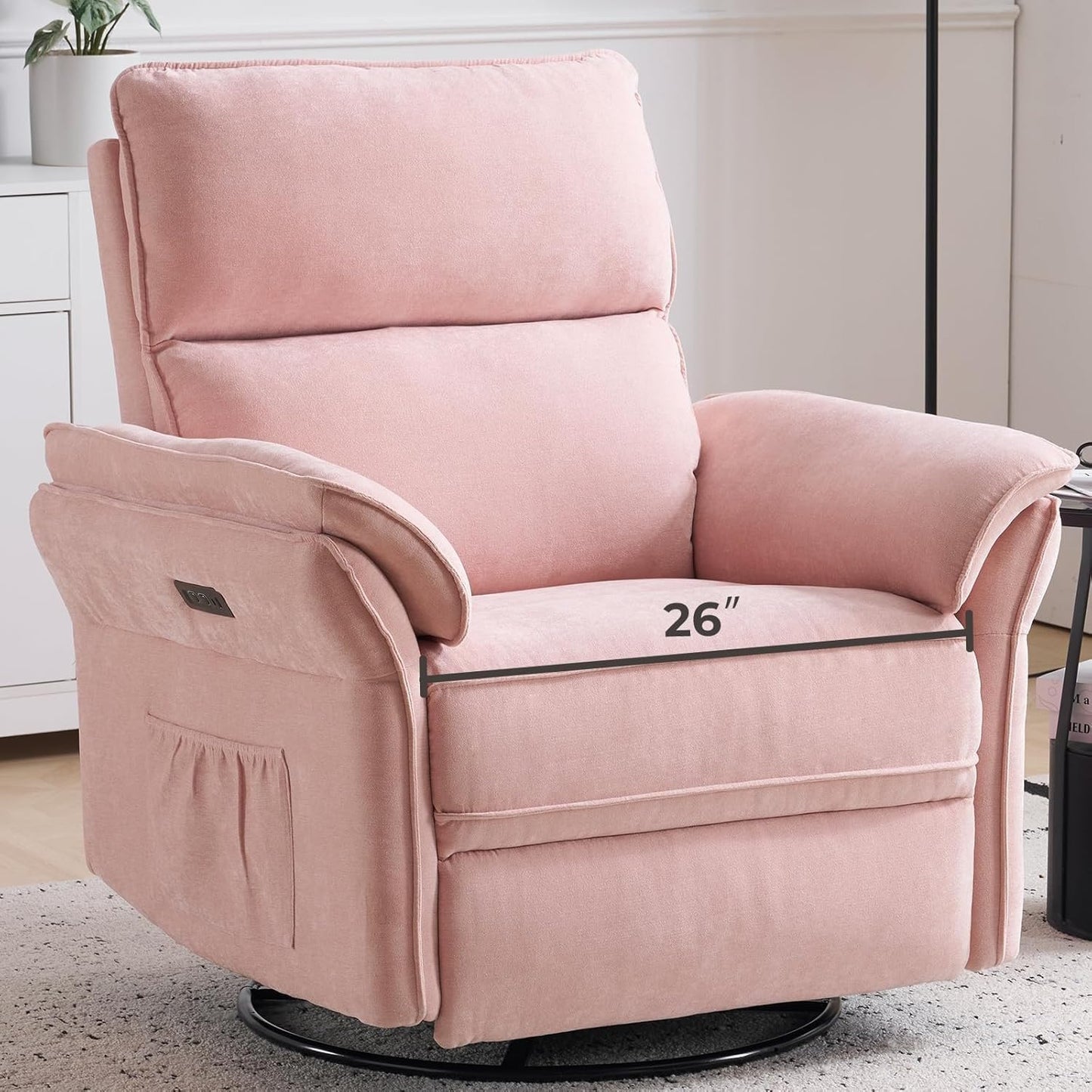 Oversized Power Glider Recliner Chair with 8 Point Massage and Lumbar Heating Function Manual Adjustable Headrest Electric Recliners Chairs for Home