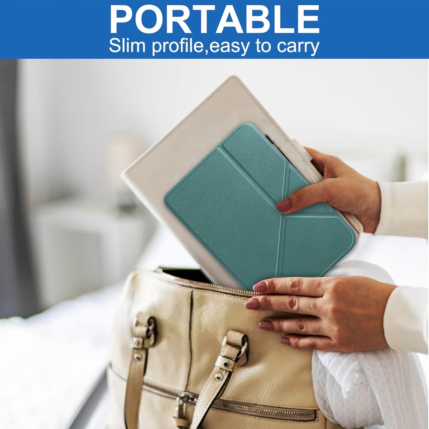 Smart Case for Kobo Clara BW, Ratesell The Thinnest and Lightest Leather Smart Origami Cover Case for for 6” Kobo Clara BW (2024) / Kobo Clara Colour (2024) / Kobo Clara 2E (2022) Blackish Green