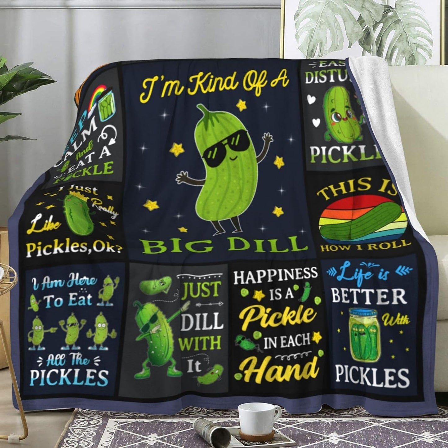 Funny Pickle Blanket Gifts for Pickle Lovers Soft Cozy Pickles Stuff Blankets Throw Pickles Themed Gifts for Women Girls Aduts Kids Boys 50"X40"