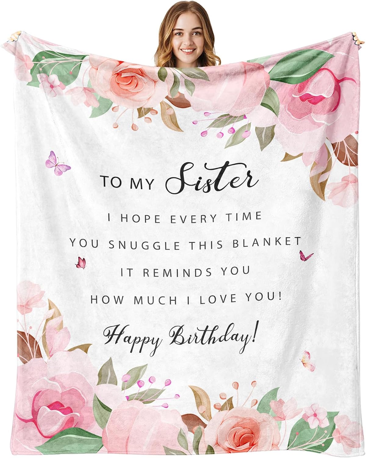 Sister Birthday Gifts Ideas - Birthday Gifts for Sister from Sisters/Brothers - Best Gifts for Sisters Birthday Throw Blanket 60" X 50"