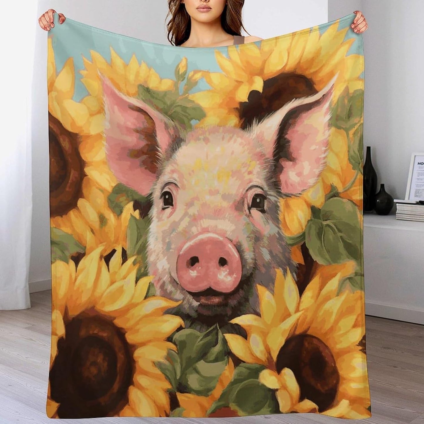 Smiling_77725070 Blanket Super Soft Lightweight Throw Blanket Cute Cozy Warm Bed Blanket Decorative Fuzzy Blanket All-Season Home Decor Gift for Sofa Couch Living Room 50"*60"（130 * 150cm）