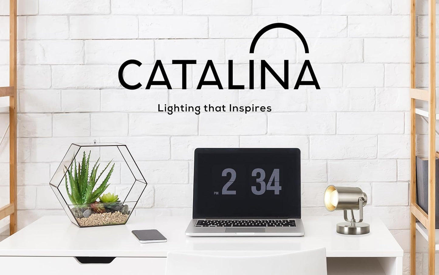 Catalina Lighting Modern Multipurpose Spotlight Desk or Wall Mount Accent Lamp, 6", Brushed Nickel, Pack of 1