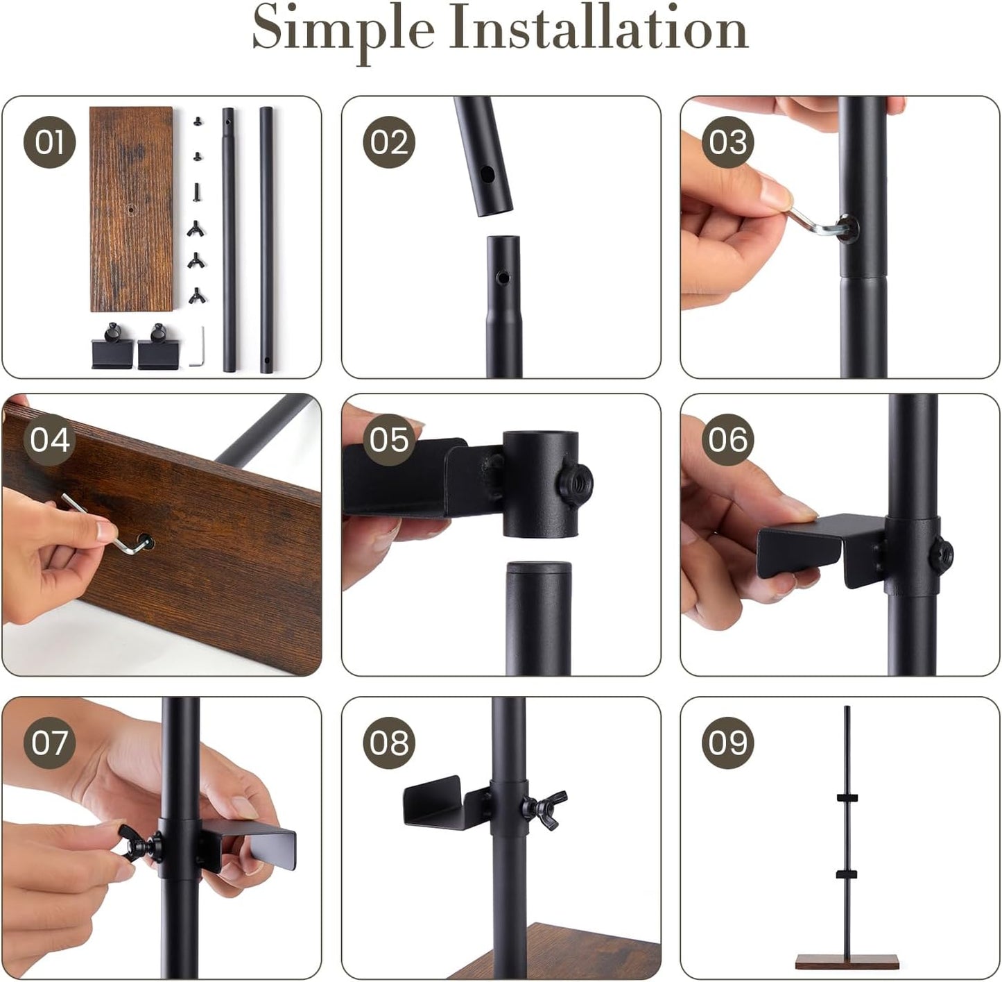 Adjustable Tabletop Picture Frame Easel Stand, up to 29" H, for Galleries, Art Paintings, Photos, Canvas, Home Exhibition, Restaurant Display (jet-black)