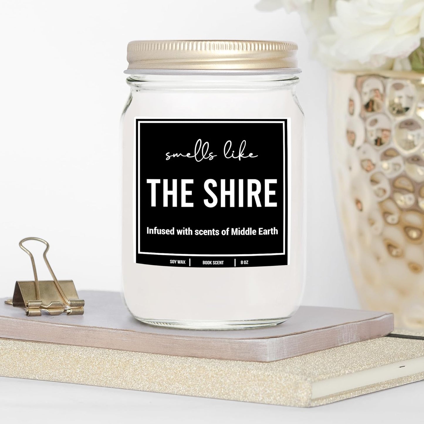 You Nique Designs The Shire Book Lovers Candles for Bookworms, Cool Gifts for Book Lovers - Unique Bookish Things, Bookish Items - Candle Gifts for Readers