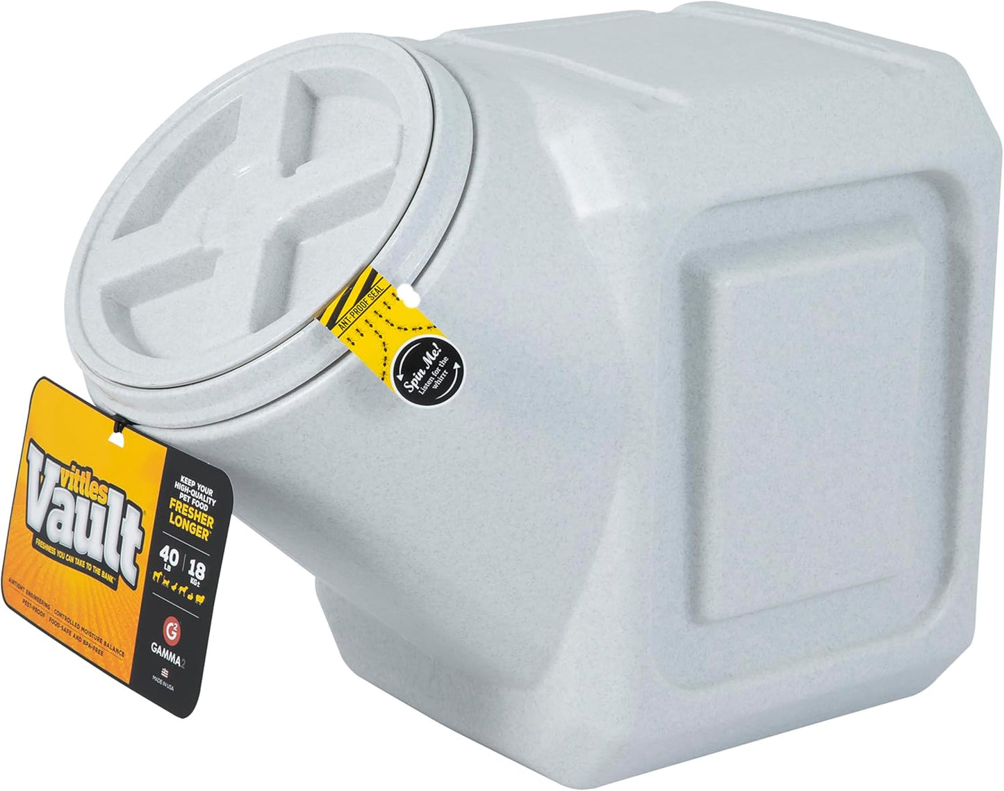 Gamma2 Vittles Vault Outback Airtight Pet Food Container, 40 Pounds