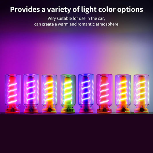 USB Light for Car, Retro Car Interior Lights with USB C Adapter - Vintage Touch-Dimmable LED Ambient Lighting - Mini Decorative Light for Auto, Home and Praty (Clear-Purple)