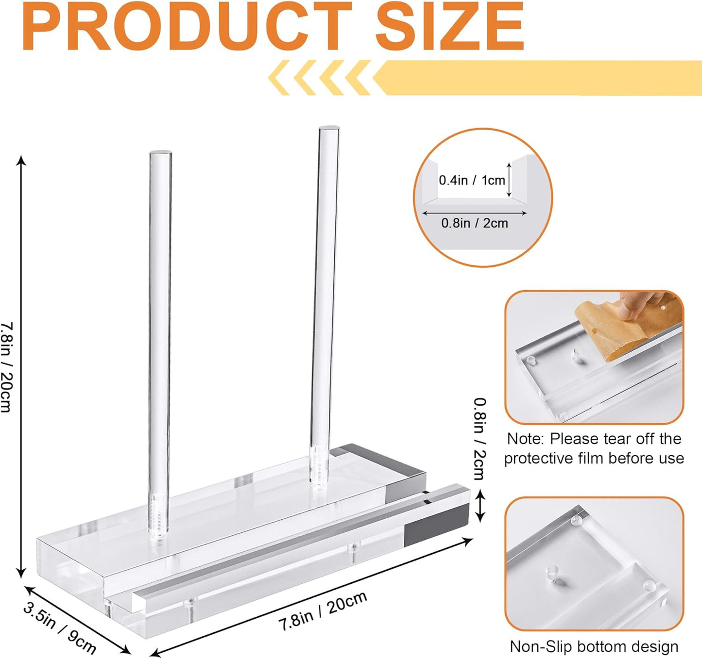 CHEPULA Heavy Acrylic Display Stand, Tabletop Art Display Clear Easel Stand for Books, Plates, Pictures, Frames