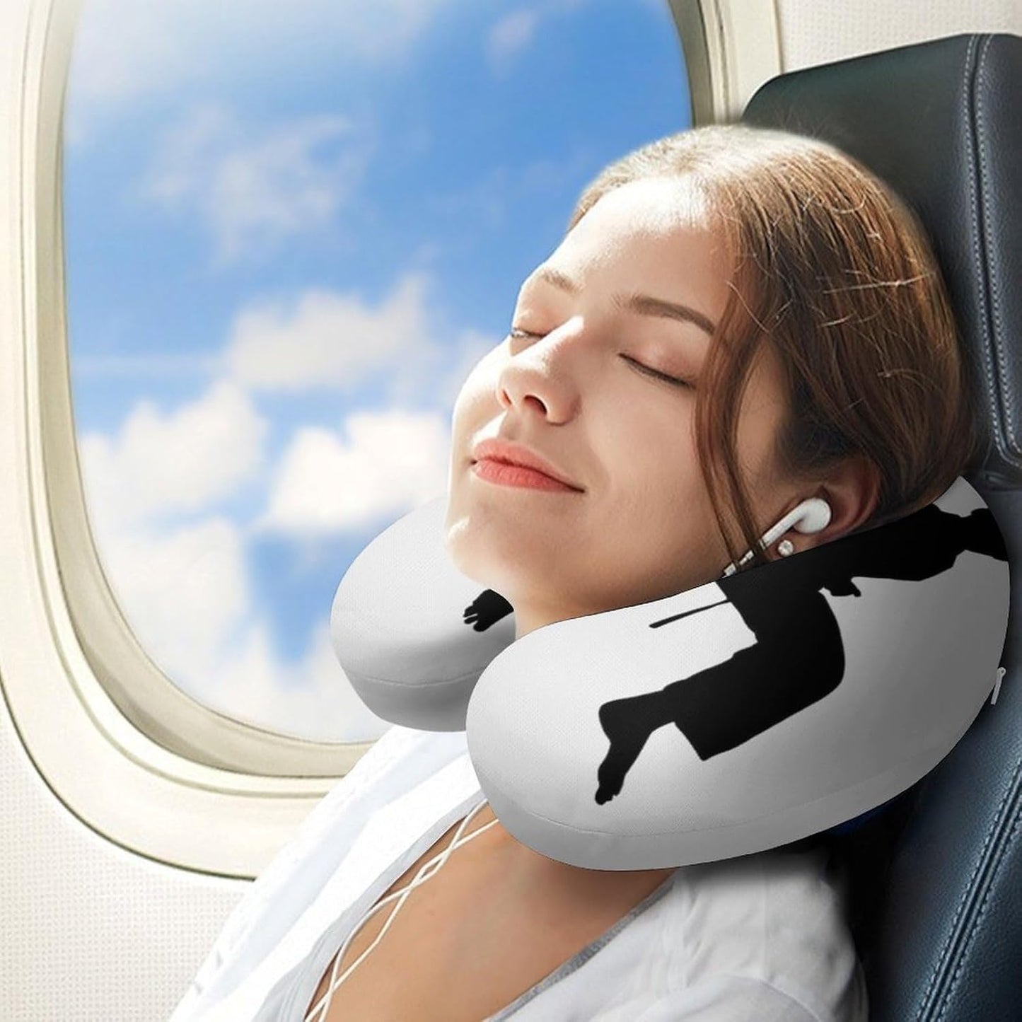 Karate Men Neck Pillow Memory Foam U Shaped Pillows Portable Pillows for Shoulder Travel Head Support Pillow with Concealed Zipper for Airplane Car Home Office